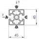 Profilo in alluminio 45x45L 2N (Cassa 20 barre)